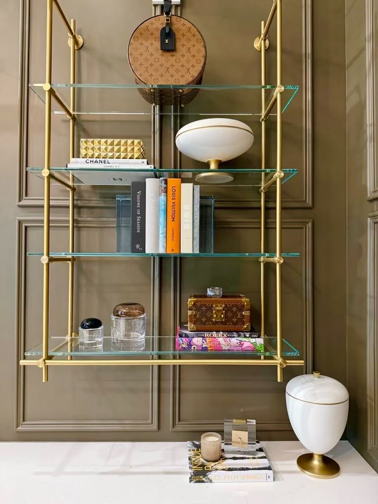 Home office design with custom built ins