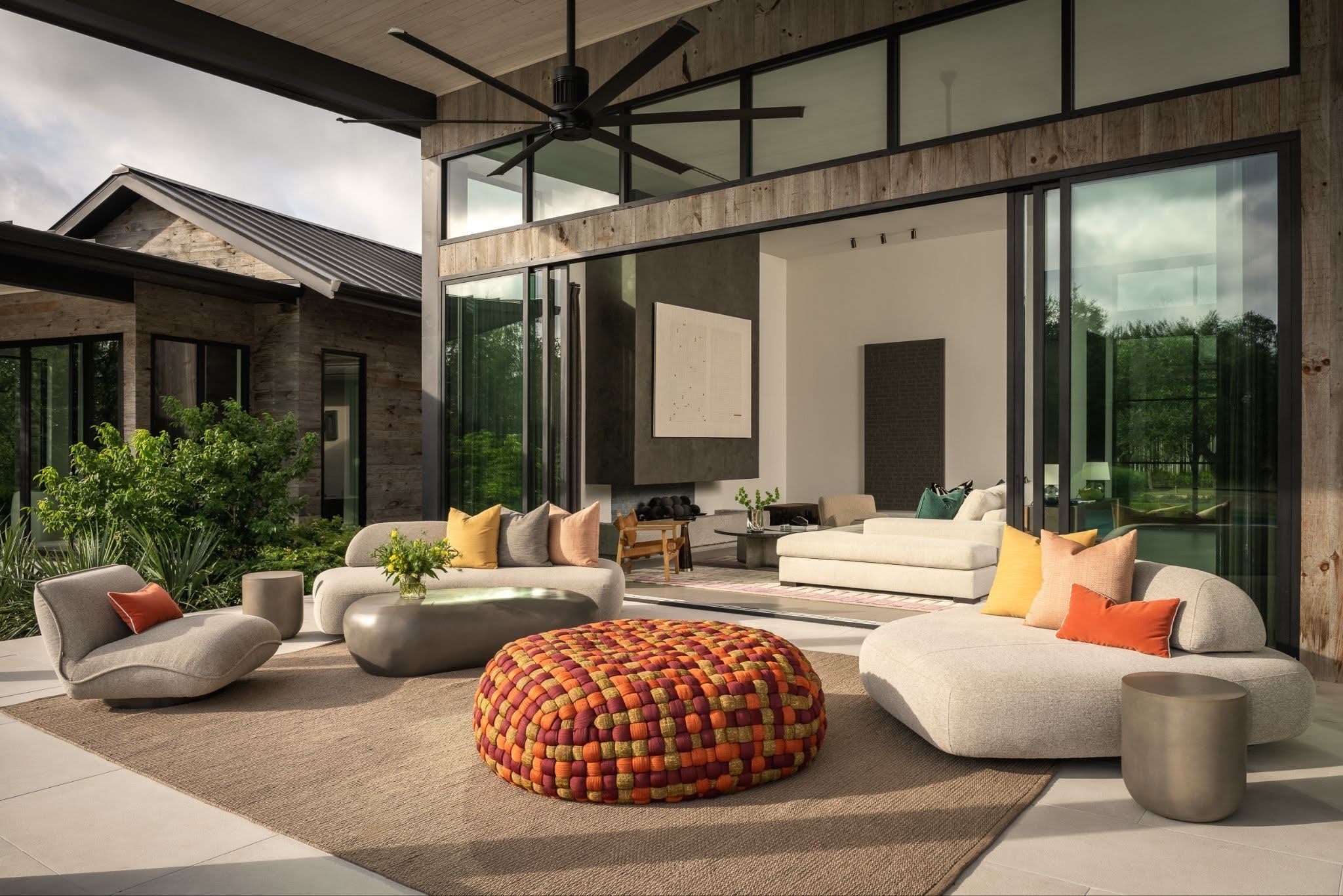 Indoor outdoor living space in a luxury Hill Country home
